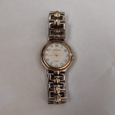 Geneva Women's Two-Tone Analog Dress Watch White Dial Arabic Bracelet Band