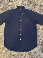 Ralph Lauren Short Sleeve Blake Shirt Classic Fit Size Medium Navy