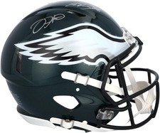 Jalen Hurts & Saquon Barkley Eagles Signed Super Bowl LIX Champ Authentic Helmet