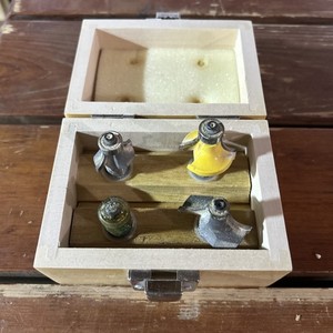 Four Piece Woodworking Router Bit Set