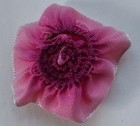 100 Handmade Ribbon Roses + 6 Pkgs Fuchsia Marabou Feathers / 8 Goose + Tulle — photo 4