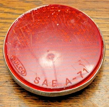 Vintage Gulco 24 Rear Fender Red Reflector 2 1/4" Bright Star No. 2222