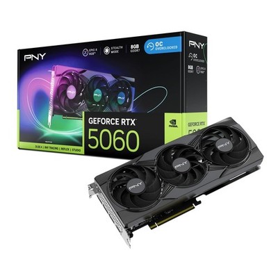 PNY NVIDIA GeForce RTX  5060 Epic-X  ARGB OC Triple Fan, ARGB, Black