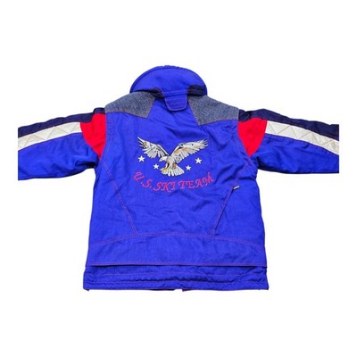 Vtg Spyder US Ski Team Jacket Embroidered Eagle Thinsulate W/ Hood
