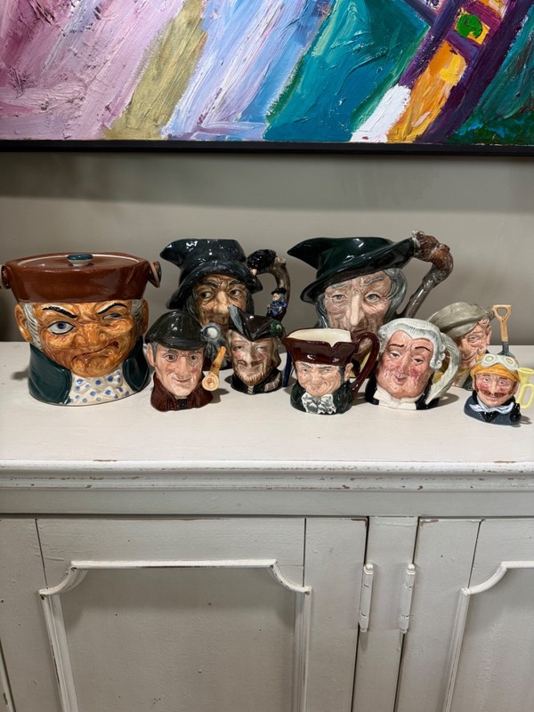 Royal Doulton Toby Mugs and Figurines Lot Pirate Glassware Vintage 