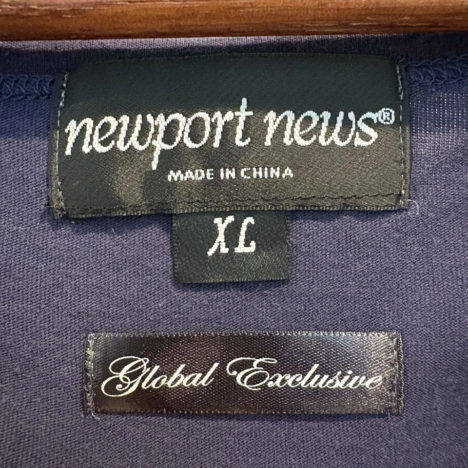 Nautical Lighthouse Top XL Navy Sequins Hello Buoys Sailor Boating Beach Resort - Image 2 of 4