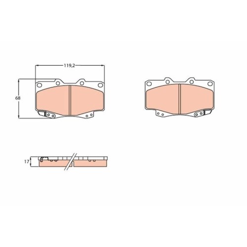 Plaquettes de frein TRW GDB3428 Cotec pour freins à disque Toyota