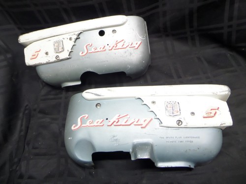 1956 GALE SEA KING GG9002B 5HP LOWER COWLING 552714 552715 COVER OUTBOARD MOTOR - Foto 1 di 15