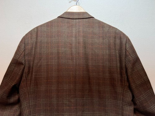 Paul Fredrick Mens Preppy Wool Blazer Jacket Long Sleeve Size 42R Brown Plaid - Picture 12 of 13