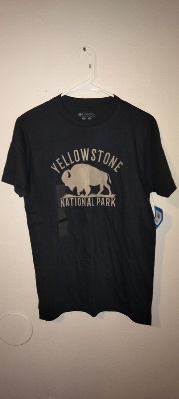 Men's Nwt COLUMBIA SPORTSWEAR Yellowstone Park Black T Shirt Size Small New