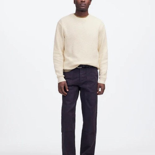 Maglione girocollo Madewell Waffle-Knit in avorio vintage nuovo con etichette - Taglia: Medium - Foto 13 di 13