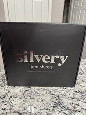 New Silvery Silver Infused Cooling Bed Sheets Set Queen Gray Self Cleaning Temp