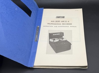 OTARI MX-5050 MKIII- 4 Instruction and Maintenance Manual. Professional Recorder