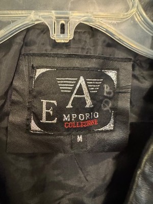 Vintage 90s Emporio Collezione Mens Leather Jacket Medium Black