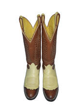 Vintage Tony Lama Two Tone Lizard Tip Urban Cowboy Western Boots Size 6B