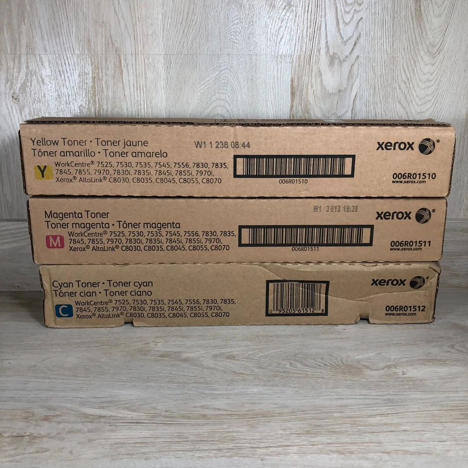 Лот из 3 подлинных картриджей с тонером XEROX CYM 006R01510/ 006R01511/ 006R01512 НОВЫЕ! - Изображение 3 из 4
