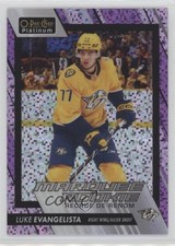 2023-24 O-Pee-Chee Platinum Marquee Rookies Violet Pixels Luke Evangelista 13og