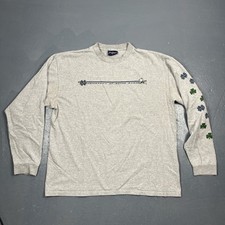 Vintage University Of Notre Dame LS Tshirt Grey Large USA Made VTG College