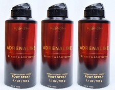 3 Bath Body Works ADRENALINE MEN Body Spray Mist Perfume 3.7 oz