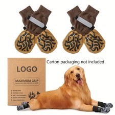 4-Pack Non-Slip Dog Socks with Strong Grip – Paw Protection for Wooden Floors