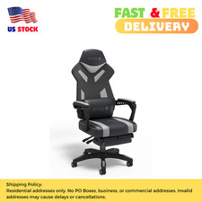 Staples Emerge Vomax Bonded Leather Ergonomic Gaming Chair, Black/Gray, 61364-CC