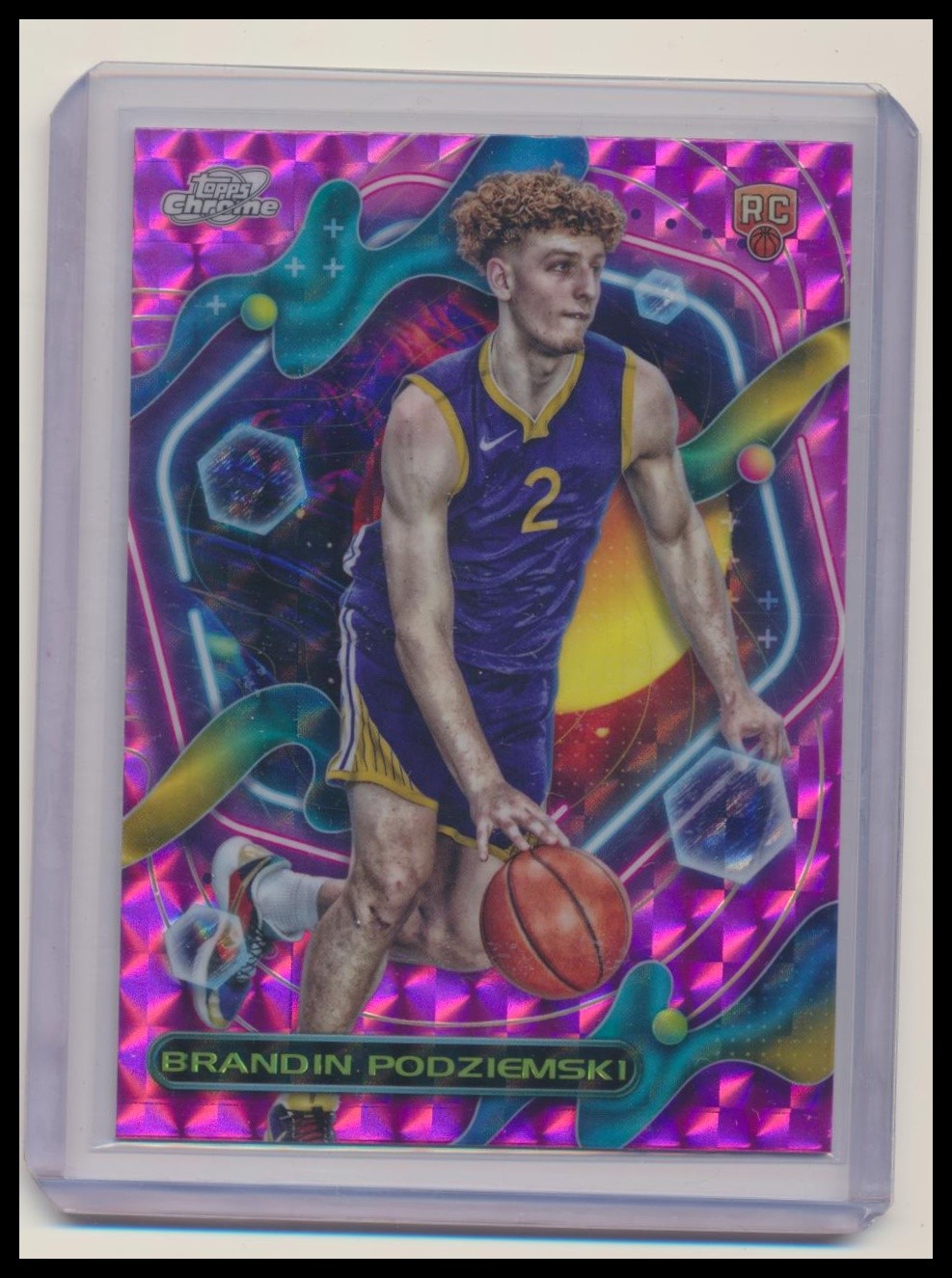 2023-24 Topps Chrome Cosmic #167 Brandin Podziemski Pink Galaxy Refractors