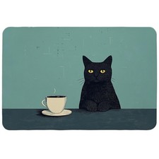 EVIHCG Black Cat Dish Drying Mat  Cat Lovers Mom Grandma Gifts for Mother's Da...