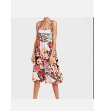 J.Crew Womens Coral Magnificent Floral Cotton Midi "IT" Dress Square Neck Size 6