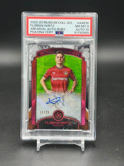 2022 Topps Museum UCl Archival Auto Ruby /25 Florian Wirtz PSA 8 Tariff Included
