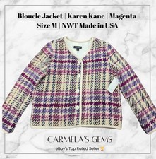 Bloucle Jacket, Karen Kane, Magenta Sz M, NWT Made in USA | Gift for Her