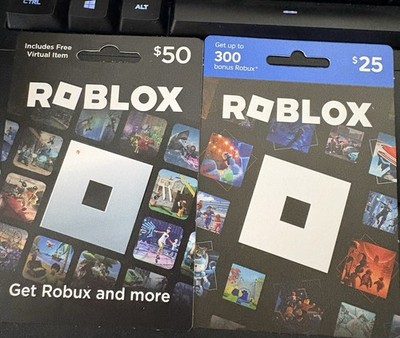 Roblox $50 & $25 Prepaid Cards-PC Multi-Platform w/ bonus points