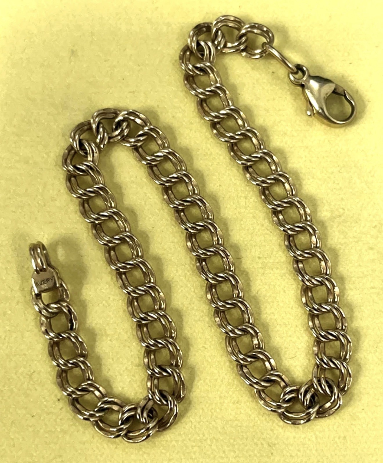 James Avery 14K Yellow Gold Light Double Curb Charm Bracelet Large 8