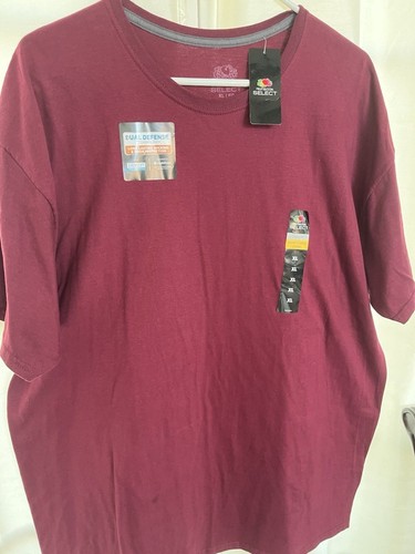 Fruit of The Loom Men's Short Sleeve Eversoft Crew T-Shirt Burgundy Size XL NWT