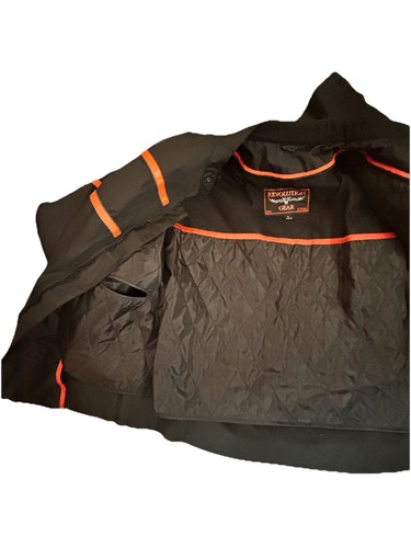 revolution gear jacket Large Black And Orange Vented Motorcycle Riding - Picture 9 of 12