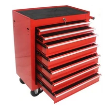 7 Drawers Rolling Tool Box Tool Chest Tool Storage Cabinet Cart w/ 4 Wheels Red