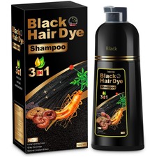 Hair Dye Shampoo 3 in 1 for Gray Hair, Herbal 16.9 Fl Oz Pack of 1 , Black