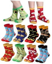 8 Pack Novelty Crazy Food Socks for Kids Boys Funny Silly Socks 8-12 Years