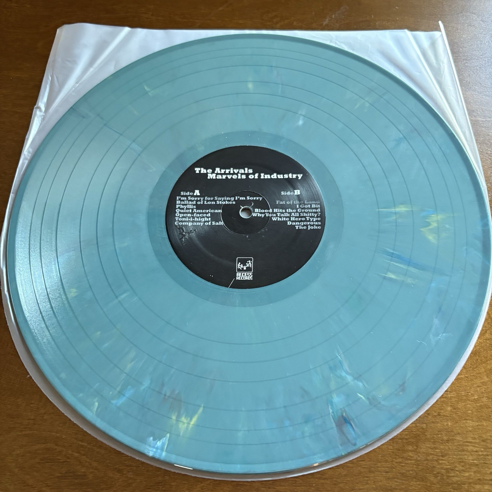 THE ARRIVALS Marvels of Industry GREEN MARBLED vinyl LP 2007 VG+/VG+ limited ed