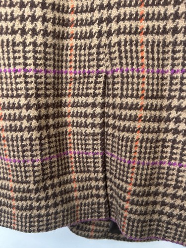 Chaps Ralph Lauren Riding Jacket Blazer Wool Blend Houndstooth Brown Women’s 24 - Picture 7 of 10