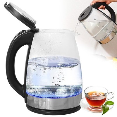 Edelstahl Wasserkocher Glaswasserkocher Wasserkocher Glas 2,0L Water Kettle