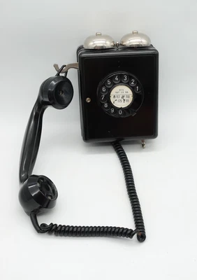 Wandtelefon mit Wählscheibe, Bakelit, vintage, 1950er Weidmann Schweiz PTT - Bild 1 von 4