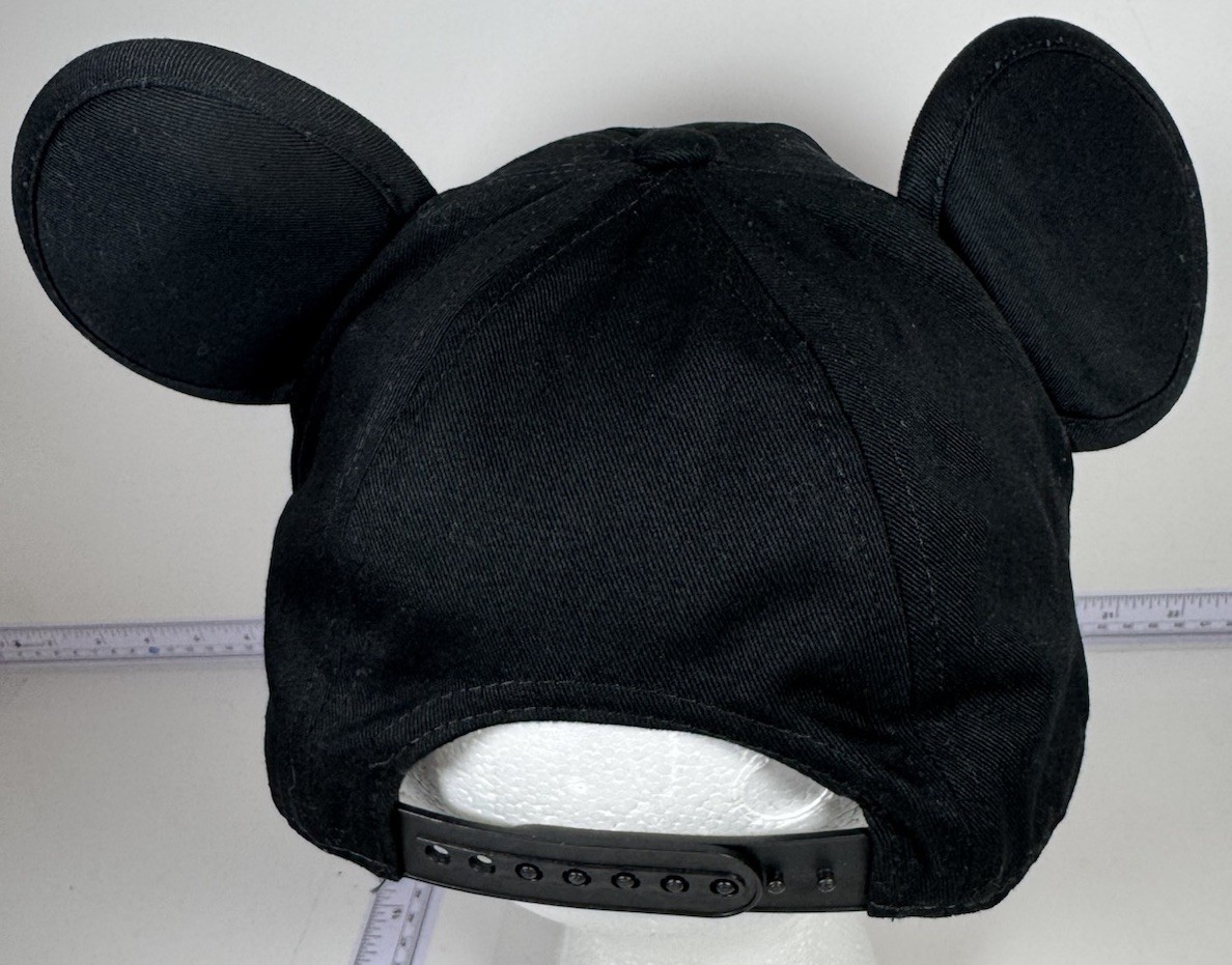 Disney Hat Cap Snap Back Black Red Logo Mickey Mouse Ears Magic Kingdom View 3