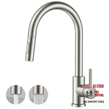 Kitchen Faucet with Pull Down Sprayer Single Hole Stainless Steel Classic