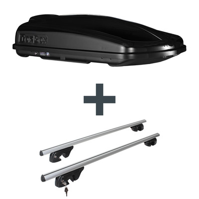 Dachbox Topbox TopBox 420 + Dachträger Menabo für Jaguar X-Type Kombi I CF1 Top