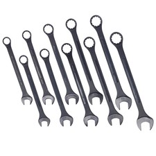 10 Piece Metric Jumbo Combination Wrench Set Black Oxide 34-50mm With Pouch