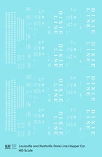 K4 HO Scale Decals Louisville and Nashville Hopper Car White Roman Dixie Line