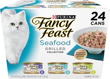 Purina Fancy Feast Grilled Wet Cat Food Seafood Pack - Pack of 24 3 oz. Cans