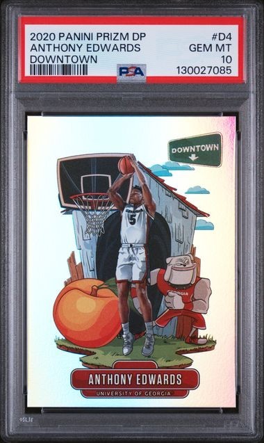 2020 Panini Prizm Draft Pick Anthony Edwards #D4 Rookie Downtown PSA 10