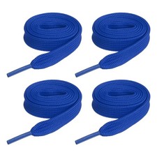 2 Pairs Flat Shoe Laces 2/5" x 31" Polyester Sneaker Shoestring, Sapphire Blue