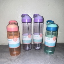 zak Leak-Proof Kids Water Bottles Set With Straw, Dishwasher Safe, 4 Colors